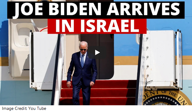 President Biden lands in Israel