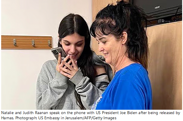 Released hostages 17-year-old Natalie Ranin , mother, 59-year-old Judith