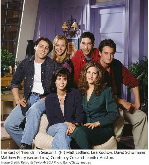 Matthew Perry and The cast of Friends in Season 1